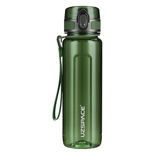 UZSPACE Botella de Agua Deportiva 500ml-750ml-1000m,Botella de Agua Tritan Ecológica y sin BPA. Reutilizable con Tapa a Prueba de Fugas para Correr, Gimnasio, Yoga, al Aire Libre y Acampar