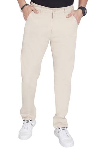 Image of DIVISIVE Men's Regular Fit Cotton Chinos Trousers Pants