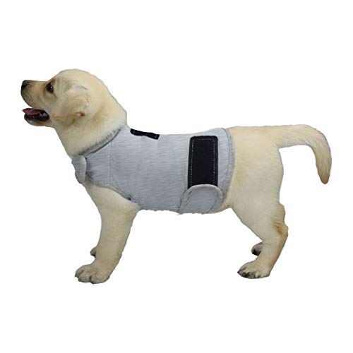 Image of Comfort Dog Anxiety Relief Coat, Dog Anxiety Calming Vest Wrap for Thunderstorm,Travel,4th of July Fireworks,Vet Visits,Separation Anxiety Relief for Dogs (S, Light Gray)