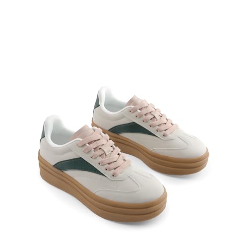 DREAM PAIRS Women's Platform Sneakers Walking Val Tennis Lace-Up Comfortable Casual Fashion Sneakers Shoes.4