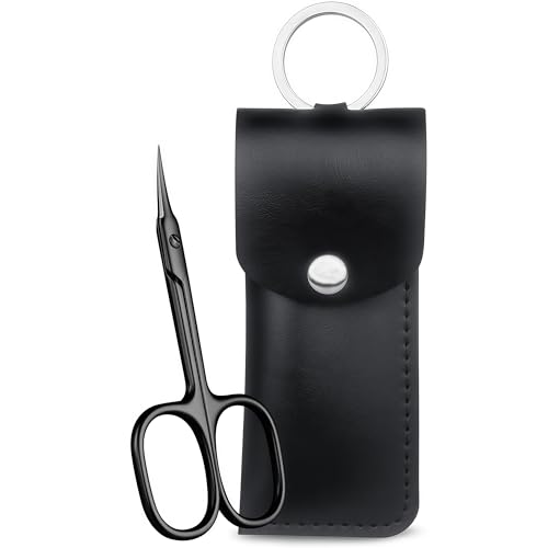 XGIZMOO Cuticle Scissors Extra Fine Curved Blade,Precise Stainless Steel Professional Grooming Manicure Scissors for Nail, Eyebrow, Eyelash, Dry Skin