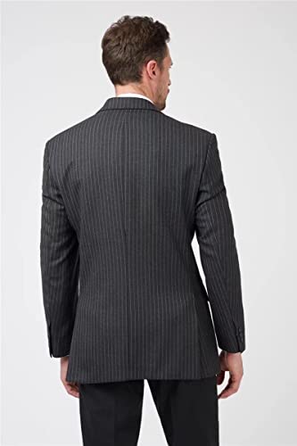 Mens Slim Fit Stripe Jacket Casual Suit Blazer Sport Coat Two-Button Lightweight Daily Pinstripes Jackets for Men3