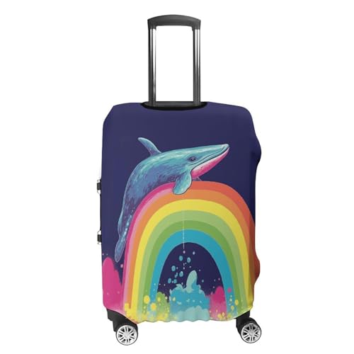 Carry on Luggage Cover Colorful Whale on Rainbow Suitcase Covers for Luggages Tsa Approved Travel Luggage Sleeve Protector Elastic Suitcase Protector Anti-Scratch Washable Fits 19-30 Inch Case -XL4
