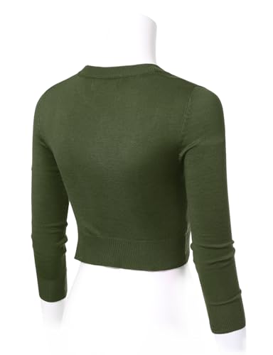 Image of Allsense Women's Cropped Bolero Shrug Cardigan | 3 /4 Sleeve, Button Down, Lightweight Knit Sweater