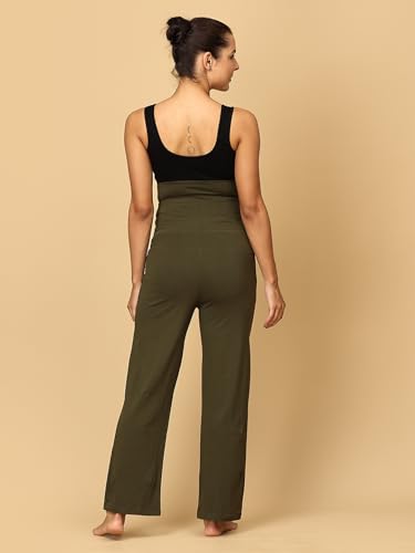 Image of The Mom Store Maternity Track Pants | for Pregnant Women with Ultimate Comfort | Prenatal Yoga Pants | Pre and Post Pregnancy