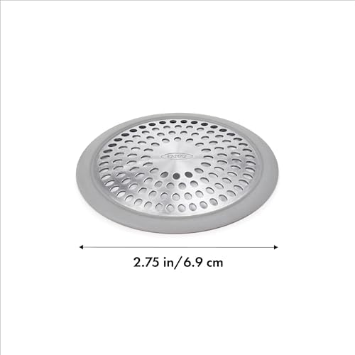 OXO Good Grip Banyo Küveti için Paslanmaz Çelik Gider/Kıl Süzgeci, 0,64 x 10,67 x 8,26 cm - Görsel 2