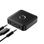 DollaTek Bluetooth 5.2 Transmitter Receiver Low Latency HD Bluetooth Audio Adapter 3.5mm AUX Output Wireless Audio Adapter for Car Speakers Headphones TV Airplane