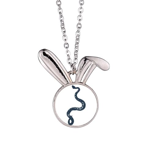 Collier avec pendentif en forme de serpent noir anti ternissement pour peau sensible