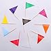 Solid Blank Toothpick Flag Small Mini Plain White Red Yellow Green Orange Blue Black Purple Pink Sky Blue Cupcake Toppers Triangle Stick Flags Set DIY Color Decoration(100 pcs)