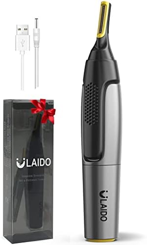 ULAIDO Nose Hair Trimmer for Men, USB Rechargeable Titanium Ear Hair Trimmer As Seen On TV 2022, Electric Personal Trimmer for Eyebrow/Beard/Face with Max Storage Bags