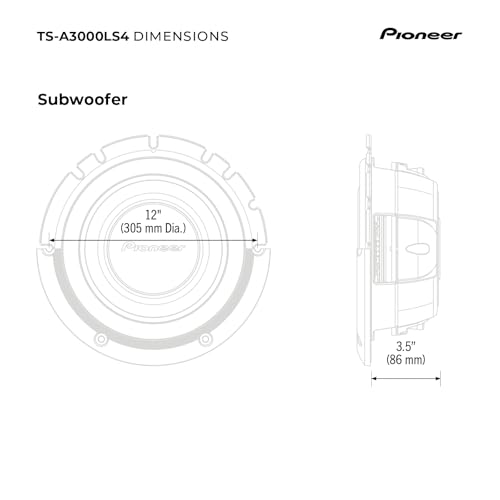 Image of PIONEER A-Series TS-A3000LS4 Shallow-Mount 12 inch Subwoofer 1500W Max