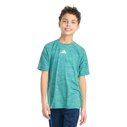 adidas Boys' Short Sleeve Essential Polyester Mélange Tee