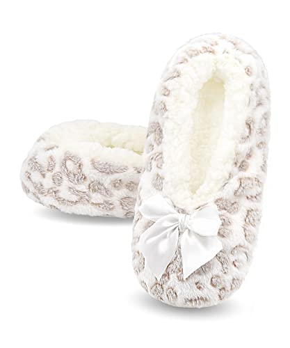 Image of Keyela Women Fuzzy Animal Slipper Socks, Non Slip Indoor House Slippers | Soft fuzzy plush material, cute animal design with gripper sole for bedroom, lounge indoor daily wear