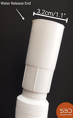 Image of SBD Flexible PVC Waste Pipe | PVC Waste Pipe for Bathroom Wash Basin and Kitchen Sink | Drain Pipe | Drain Hose for Wash Basin | Outlet Tube for Kitchen Sink, White (3)