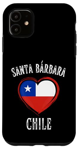 Chile Flag Heart Santa Barbara City Case for iPhone 11