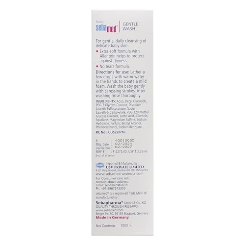 Image of Sebamed Baby Gentle Wash|pH 5.5|Baby Body Wash|Soap Free|Tear Free|1000 ml (Pack of 2)