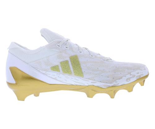 Image of adidas Adizero Electric Mens Shoes Size 8.5, Color: Cloud White /Gold Metallic /Cloud White-White /Chalk White