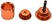 Domain Cycling - Handlebar End Plugs - Expanding, Aluminum and Adjustable Handlebar Bike Bar Ends for Road, Mountain, BMX, MTB Bicycle - 2 Set Plug or Cap for Bike Bars (Orange)