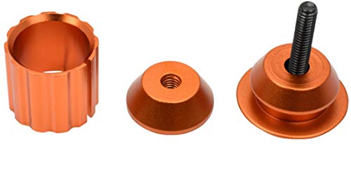 Domain Cycling Aluminum Bike Handlebar Bar End Plugs, Expanding Adjustable Locking Caps, Road Bicycle Grip Mountain BMX MTB Fixie (Orange) - Thumbnail 4