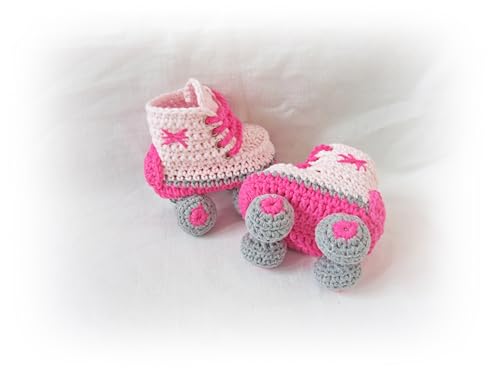 Crochet Baby Roller Shoes, Newborn Sport Shoes, Baby Shower Gift, Baby Booties (0-3 months)4