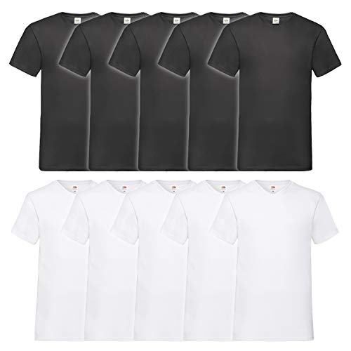 T-shirts col V homme lot de 10 multicolores XXXXXL avec coutures doublées