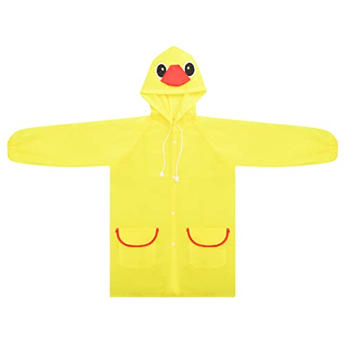 Vesaneae Kinder Regenmäntel mit Kapuze, Süße Regenponcho, Tragbar Wiederverwendbar Regencape, Regenjacke Regenschutz Wasserdicht, Regenkleidung für Jungen Mädchen Outdoor Wandern Camping (Gelb)