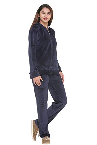 Image of CUPID Regular Fit Velvet Track Suit for Woman, Winter Wear Velvet Night Suit Set with Pockets for Sports, Night, Jogging, Daily Gym Wear L to 5XL