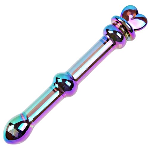 16,5 cm bunter kleiner Glas-Dildo,traumhafte herzförmige Analperlen Kristall-Analplug,duschtaugliches Sexspielzeug,Glas-G-PunktDildo und Prostatamassagegerät,Adult-Spielzeug für Anfänger,Männer,Frauen