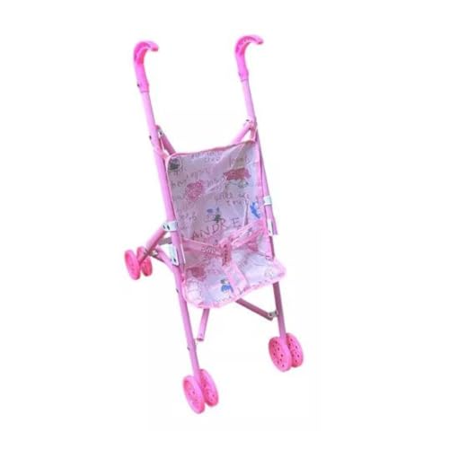 Carrinho Boneca Bebe Reborn Rosa Dobrável Menina Infantil (Rosa)