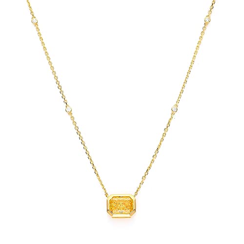 Collier rectangulaire argent 925 anti-ternissement et diamant étincelant pour mariée