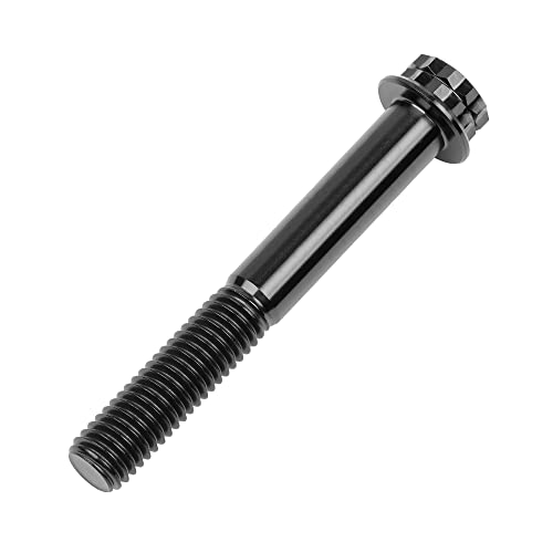 Image of Titanium Flange 12 Point Head M8 x15 20 25 30 35 40 45 50 55 60 65mm Screw Bolt Pack of 4 (M8x60mm, Black)