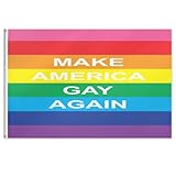 Make America Gay Again Rainbow Flag 3 x 5 Ft 2x3Ft Banners House Flag with Brass Grommets for Home House Outdoor Indoor Decor