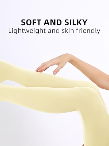 Image of Women's 80 Denier Semi Opaque Tights High Waist Soft Solid Color Footed Pantyhose