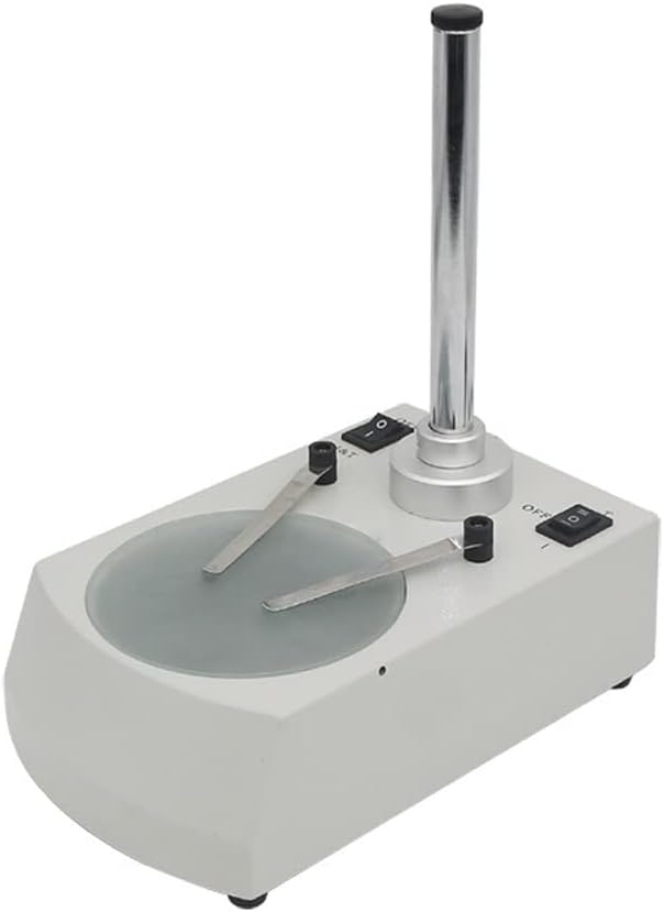 Lab Microscope Slides Microscope Stand Metal Base for Trinocular Binocular Stereo Microscope with Glass Plastic Plate Workbench Microscope Accessories Microscope Parts(Top Bottom Light)
