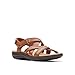 Clarks Women's Laurieann Rena Flat Sandal, Tan Combi, 7.5