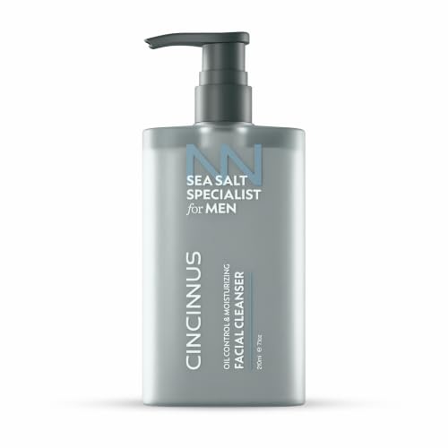 Image of Cincinnus Oil Control & Moisturizing Facial Cleanser for Men | Deep Cleansing Face Wash with Sea Salt, Centella & Salicylic Acid | Controls Excess Oil | for Oily & Acne-Prone Skin | 210ml