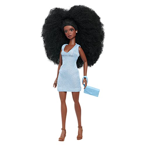 Naturalistas 11-inch Liya Fashion Doll and Accessories with 4C Textured Hair and Deep Brown Skin Tone, Kids Toys for Ages by Just Play