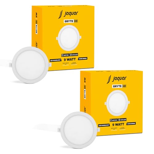 Image of Jaquar 9W Bryte Slim Downlight Cool White with Aluminum Housing-Built-in Driver | High Lumens | Slim Design | 2-Year Warranty | Easy and Quick Installation | Pack of 2