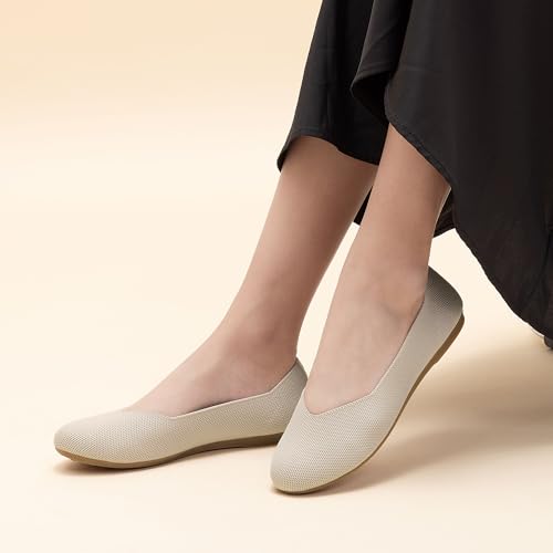 Image of Women's Ballet Flat Dressy Casual Knit Shoes Round Toe Women Mesh Flats