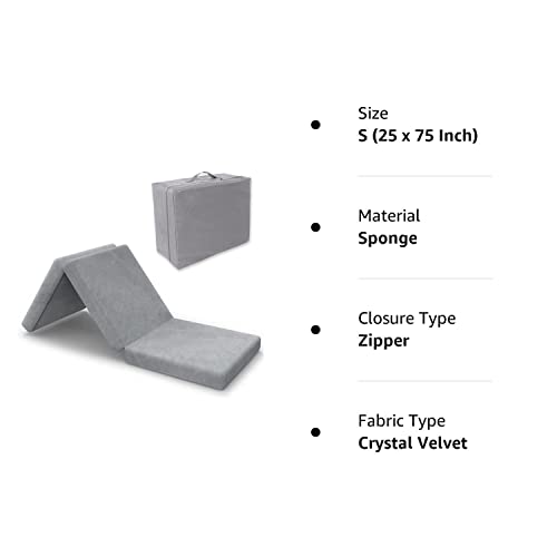 Sinweek Folding Mattress, 4" Foldable Mattress With Storage Bag Tri Foam Topper Floor Cot Mattress, Guset Bed With Machine Washable Cover And Waterproof Lining, Certipur-Us Certified 25 X 75 Inch #TOP7