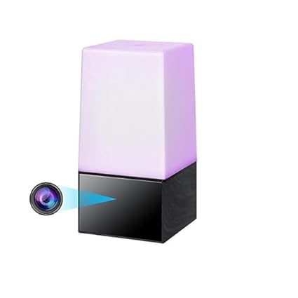 SAFETY NET, SPY CAMERA Spy Cam Night Light Covert Nanny Cameras LED Color Desk Lamp 1080P WiFi Home Security Secret Cam Motion Detection