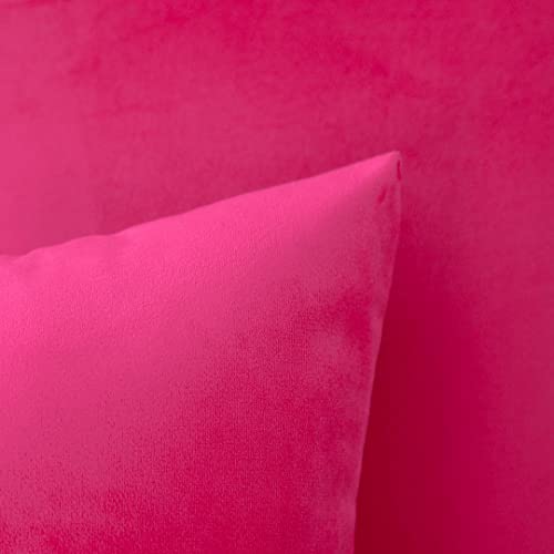 Moonrest - Pack Of 2, Velvet Decorative Pillow Cover Set, Cozy Soft With Hidden Zipper Solid Color For Sofa Bedroom Car Couch Throw Pillow 18 X 18 Fuchsia #TOP2