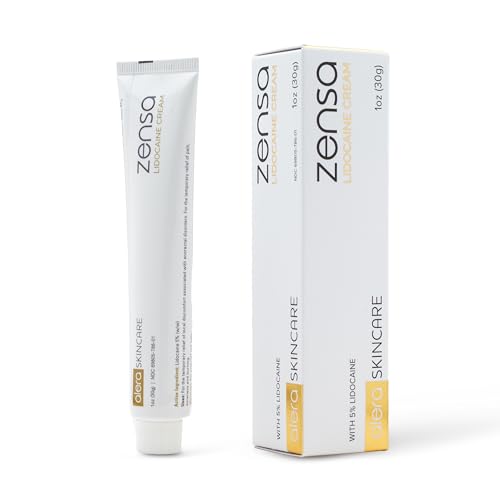 Zensa Numbing Cream 5% Lidocaine, Maximum Strength Topical Anesthetic-Pain Relief, Fast-Absorbing, Long-Lasting, Hypoallergenic Water-Based with Vitamin E, Vegan, Cruelty-Free, 30g, NDC 69805-786-01