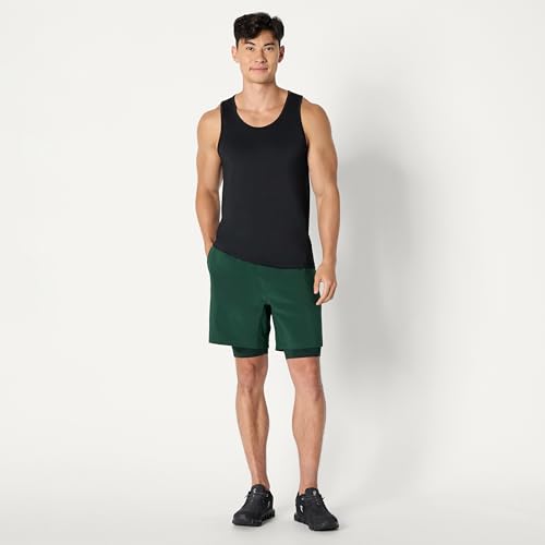 Image of Amazon Essentials Men's Athletic Running Training Shorts, Performance Stretch Woven Workout Shorts, 7 inch