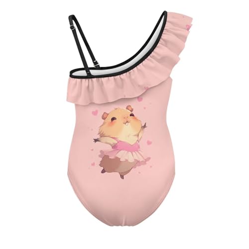 Image of Girls Swimsuit One Piece Ruffle Swimsuit Non-Slip Straps UPF 50+ for Girls Size 3-14 Years