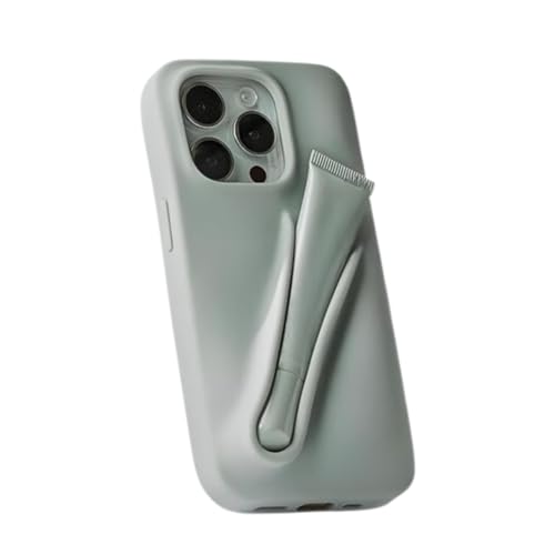 Image of Case Compatible with iPhone 16 Series with Lip Gloss Holder, Includes 1 Liptint, Silicone Trendy Aesthetic Phone Cover for Girls and Women (Gray, 16 Pro Max)