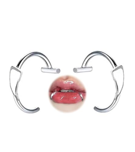 QWALIT Fake Lip Piercing Fake Lip Ring Cuffs Clip on Vampire Teeth Fangs Faux Snake Bites Hoops Non Piercing Jewelry for Halloween Jewelry for Women Men 1pair