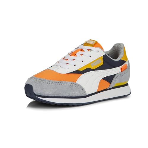 PUMA Kids Boys Future Rider Play On Lace Up Sneakers Shoes Casual - Grey, Orange, White - Size 13 M2