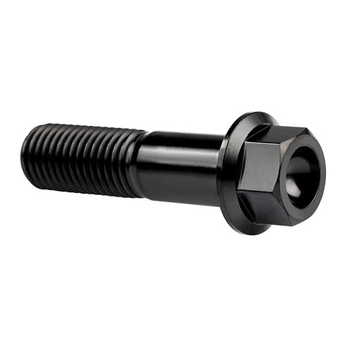Image of Titanium Bolt M12 30 35 40 45 50 55 60 65 70 75 80 85 90mm Hex Small Flange Head for Motorcycle Car Modification Pack of 4 (M12x45mm Pitch 1.5, Black)