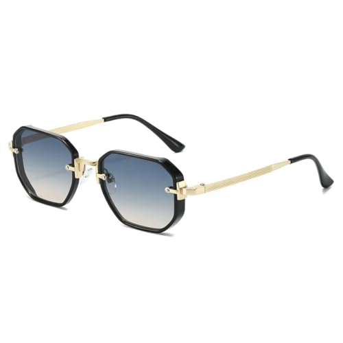 Lunettes de soleil punk en métal rétro UV400 pour look tendance homme et femme